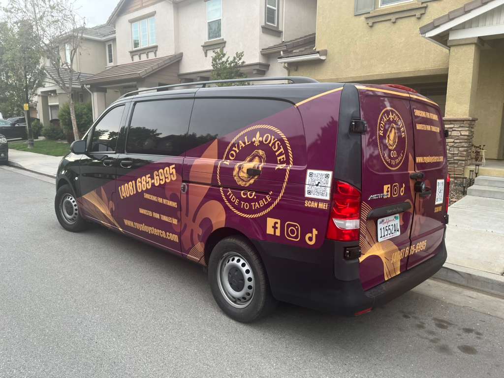 Royal Oyster Co. branded delivery van